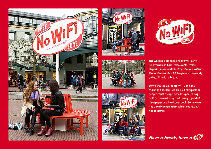 KitKat线下广告活动《NoWifi》