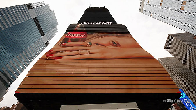 可口可乐纽约时代广场3d互动广告牌