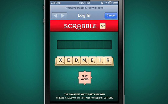 2013戛纳广告节移动类金狮:Scrabble拼字游戏Wifi广告应用《拼字免费上WIFI》